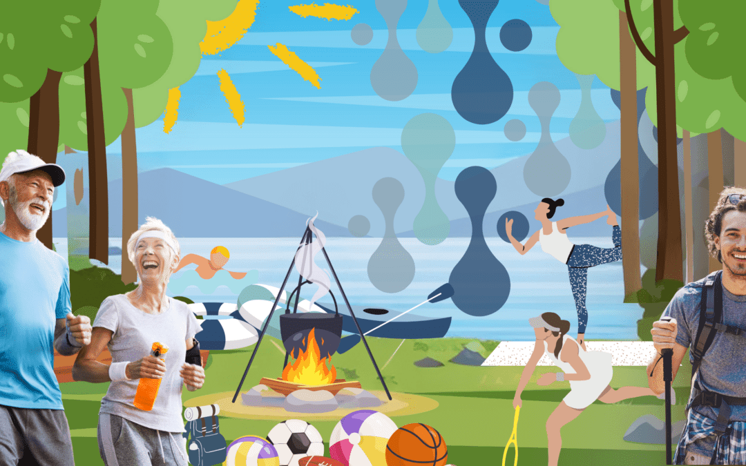 People enjoying outdoor activities, highlighting chiropractor-approved exercises for a pain-free summer.